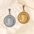 Virgin Mary Necklace Charm 18k Gold Plated Women Men Christian Jewelry Catholic Medallion Our Lady Religious Pendant Wholesale
