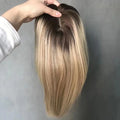 Blonde Human Hair Topper Silk Base European Hair Jewish Kosher Topper 6x7 8x8 7x9 Size Luxury Top Quality Russian Hair