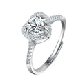 BASQUESUN Factory Copper Inlaid Heart-shaped Zircon Open Proposal One or Two Carat Heart-shaped Light Luxury Ring