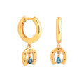 Milskye Spirit Engagement Jewelry for Women 925 Silver 14k Gold Plated Horseshoe Charm huggies Earrings