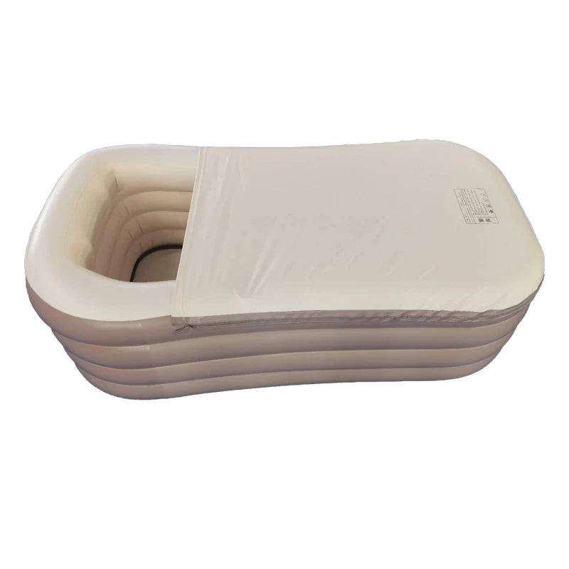 CHUFANG 152*82*54cm Beige Air Pump Inflatable Folded Portable Ice and Hot Bath Folding Plastics Bathtub Adult