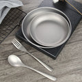 Outdoor Hiking Picnic Set Round Titanium Camping Dishes & Plates for Dining on the Go