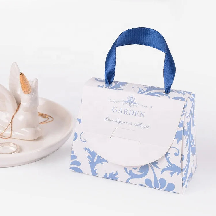 Folding Gift Box Wedding Candy Packaging Box Chocolate Gift Paper Box Mini Paper Custom Bride and Groom Name Fancy Cute Food