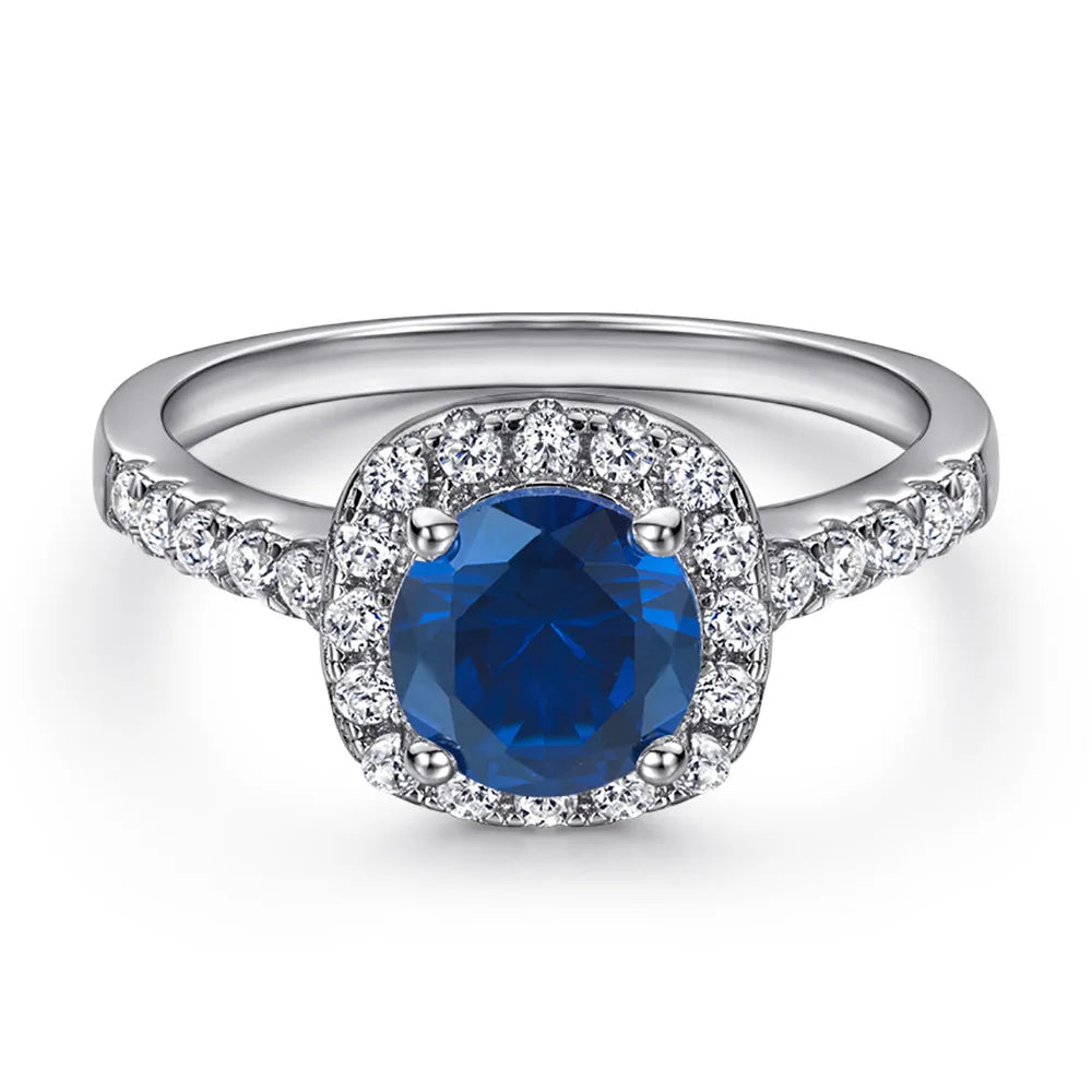 OAHLAN 1.2 Ct Aquamarine Colored Zircon Women Engagement Ring 925 Sterling Silver Ring Wholesale