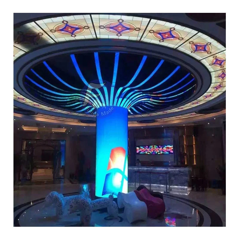 Indoor P1.5 P1.6 P1.8 P1.9 P2 P2.5 P3 P4 Soft Led Module Curved Flexible Led Display Screen for Cylindrical Column Video Screen