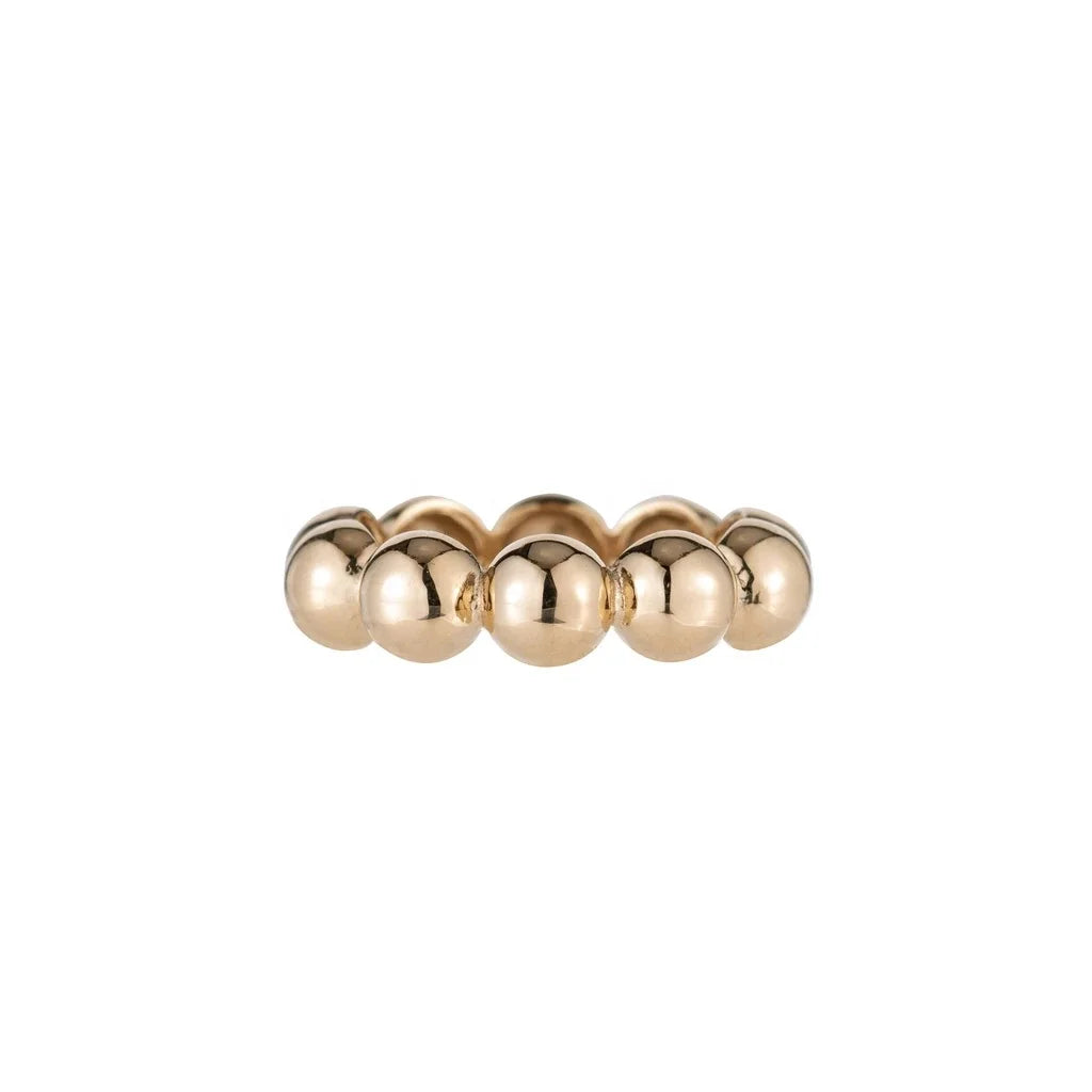 LOZRUNVE 925 Sterling Silver Fashion Minimalist Big Bead Eternity 14k 18k Gold Plated Ring