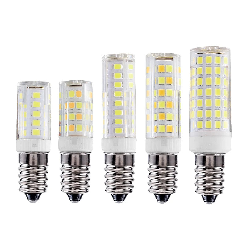 E12 E14 E17 LED Bulb High Brightness Threaded Ceramic Corn Lamp AC220V 5W-12W 3000-6000K Warm Yellow White Cool White No Flicker