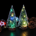 Wholesale Mini Christmas Tree Pine Needle Christmas Tree Snow Frost Ornaments With Wooden Base for Small Christmas Tree Decor