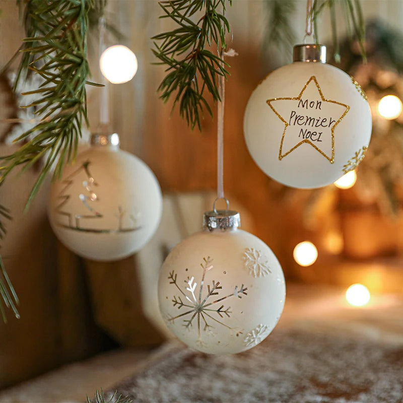 Luxury Christmas Bauble Hanging Ball Christmas Ornaments Glass Christmas Ball Festival Xmas Tree Decor Ball