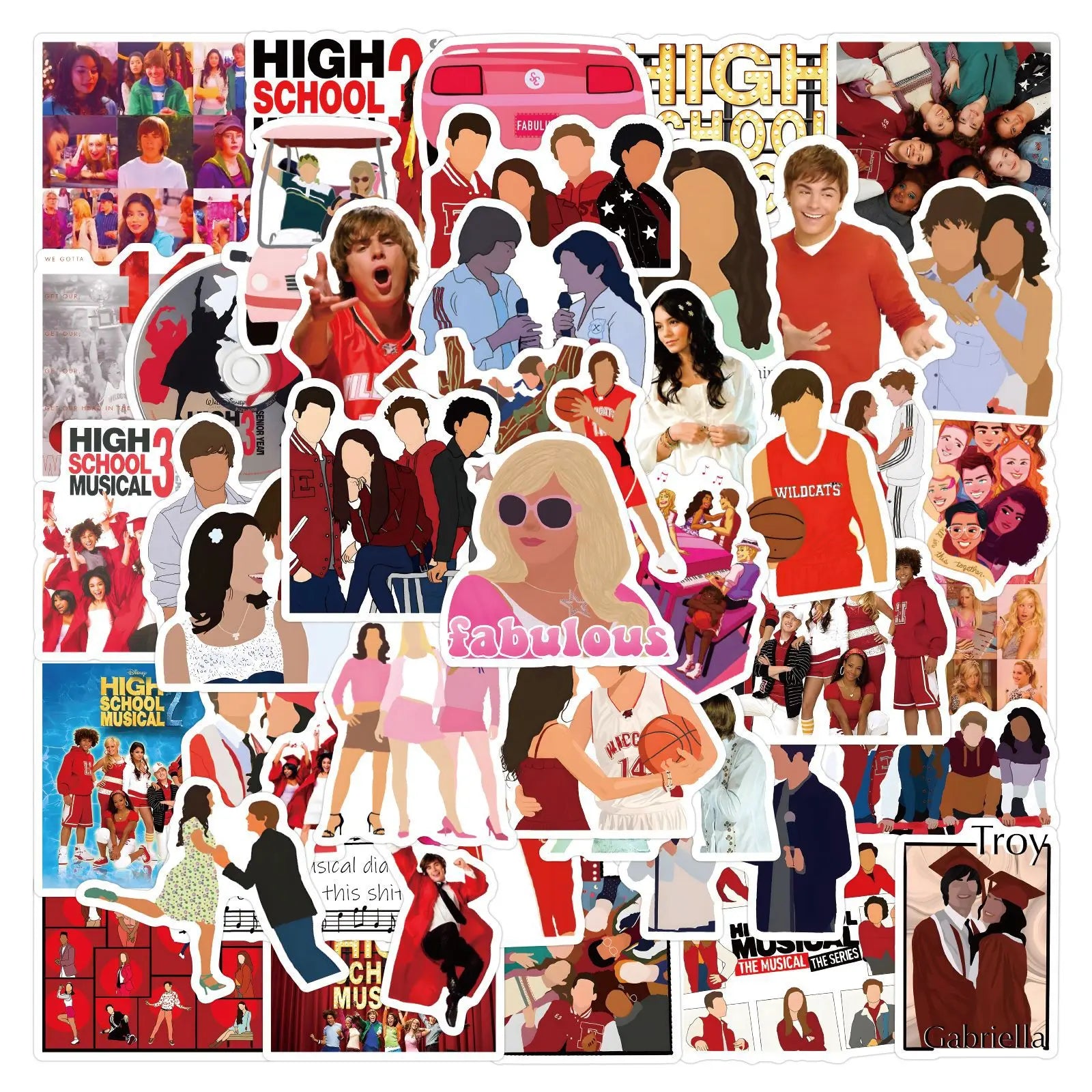 50PCS Funny USA TV Show High School Musical Sticker