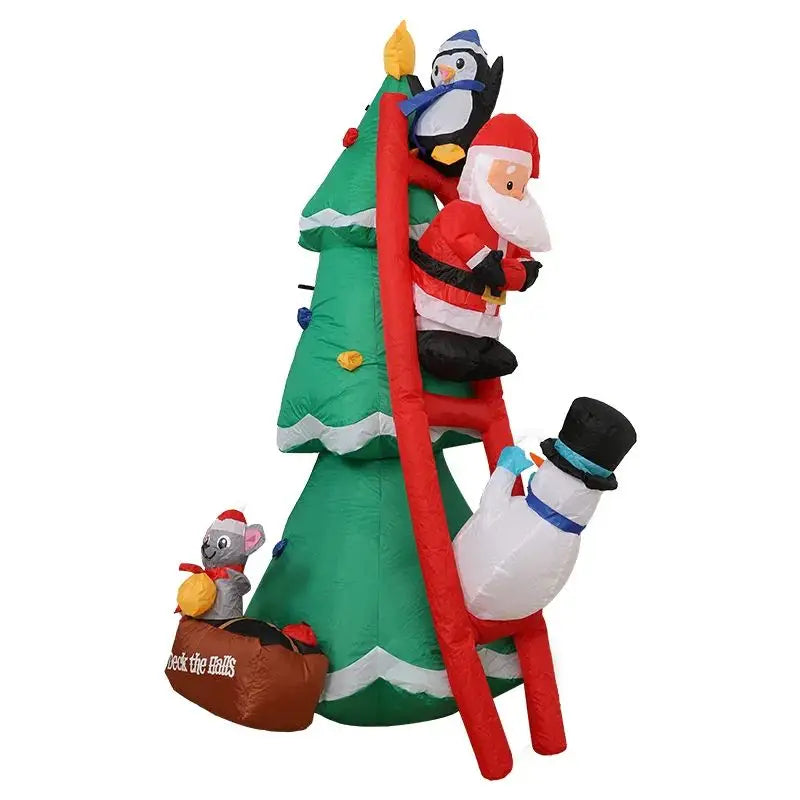 Christmas Xmas Ball-shaped Inflatable Dog Decorations with Santa Claus Penguin Snowman for Tree Yard Decorations