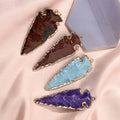 High Quality Arrowheads Shape PendantNatural Aate Crystal Obsidian Arrow PendantFemale Personality Go With Raw Stone Pendant