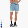 Men's Outdoor Multi-Pocket Shorts 2 in 1 Double Layer Workout Sports Quick Dry Short Running Fitness Pants Gym Shorts for Men