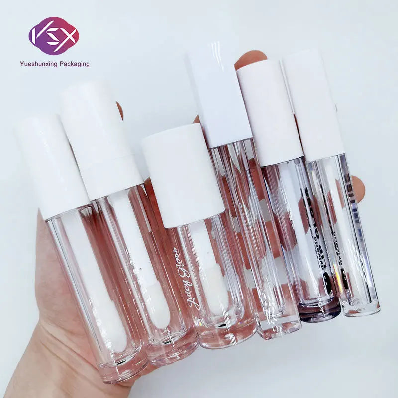Yueshunxing 6ml Empty Lipgloss Tubes Private Label Luxury Round square White Lip Gloss Containers clear Custom Lip Gloss Tubes