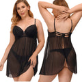 Wholesale Women's Sleepwear Lingerie Plus Size Onesie Lace Sleepwear Transparent Hot Sexy Black Color Trade Assurance Thin Nylon