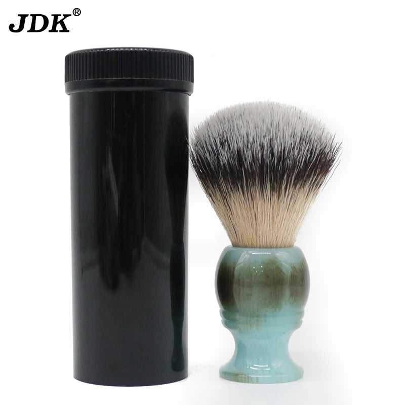 JDK Factory Price Shaving Brush Sky Blue Color Resin Handle Synthetic Hair Knot Foaming Brush Men Face Washing Tools