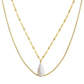 For GPN15 Wholesale 925 Sterling Silver Box Chain AAAA Grade Baroque Shape Real Freshwater Pearl Pendants Double Necklace