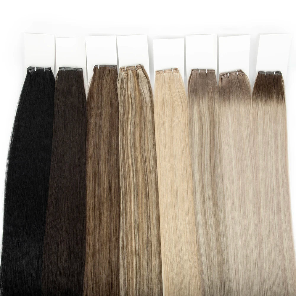 LeShine Russian Double Drawn Cuticle Aligned Remy Hair Extensions New for Genius Weft Hair High Human Hair Extension Weft