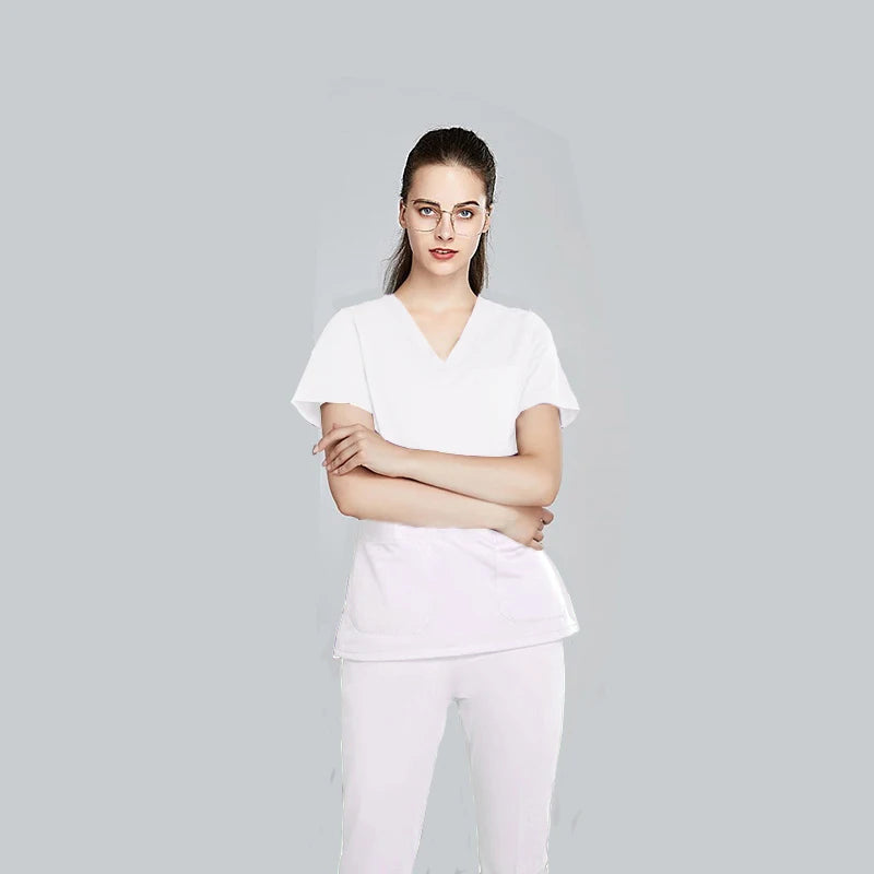 100%Cotton Medical Hospital Nurse Scrubs Suit Sets Clinic Doctor Uniform