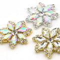 Silver Wedding Dress Applique Buckle Crystals Beaded Embroidered Floral Rhinestone Appliques