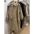 Women's Casual Daily Commute Knee Trench Coat New Fashion Design Korean Version British Style Loose Fit Apparel Stock