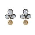 Vintage 14k Gold Plated Baroque Pearl Stud Earrings round Ball Pendant Earrings with Geometric Shape Christian Fashion for Women