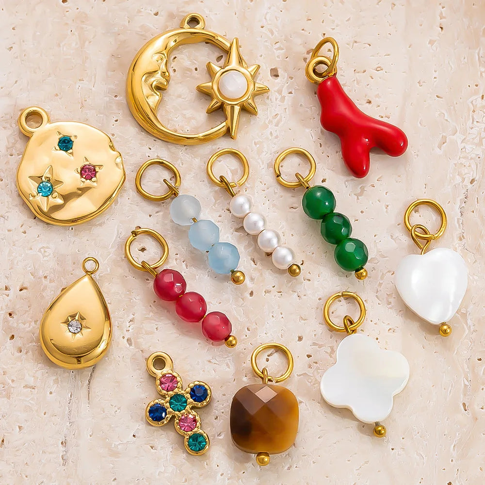 G3773 Wholesale 18K Gold Plated Stainless Steel Pendant DIY Necklace Accessories Animal Heart Pendants Charms for Jewelry Making