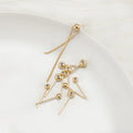 Brass 18K Plated Pendant Needle Holder Adjustable Earrings Clasp Universal Jewelry Accessories Ball Head Pins MR.GUAN ZJ0029