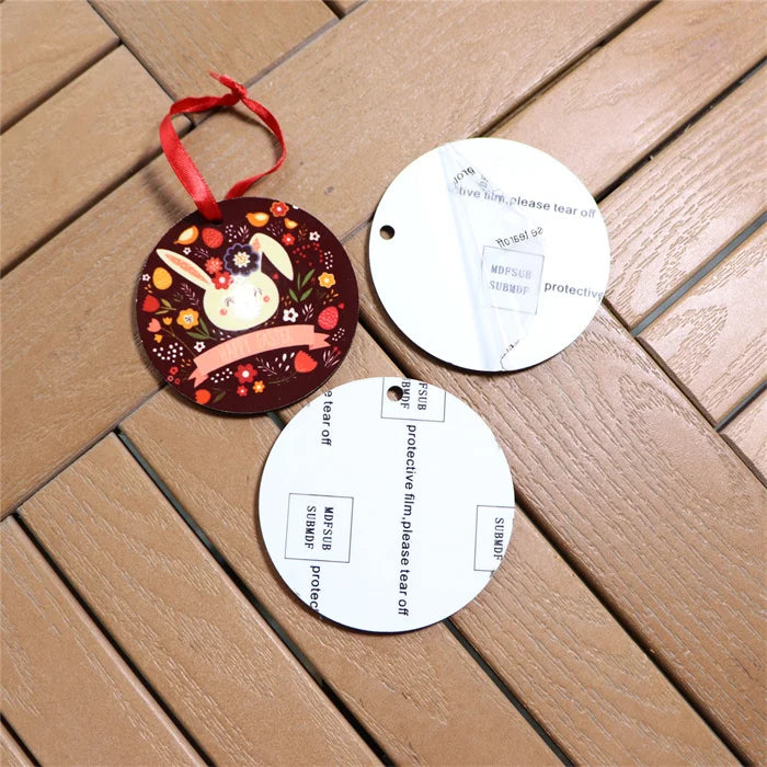 MDFSUB in Stock 3mm Round Shape Blanks Sublimation Christmas Ornaments Eco-friendly MDF Sublimation Ornament Blanks