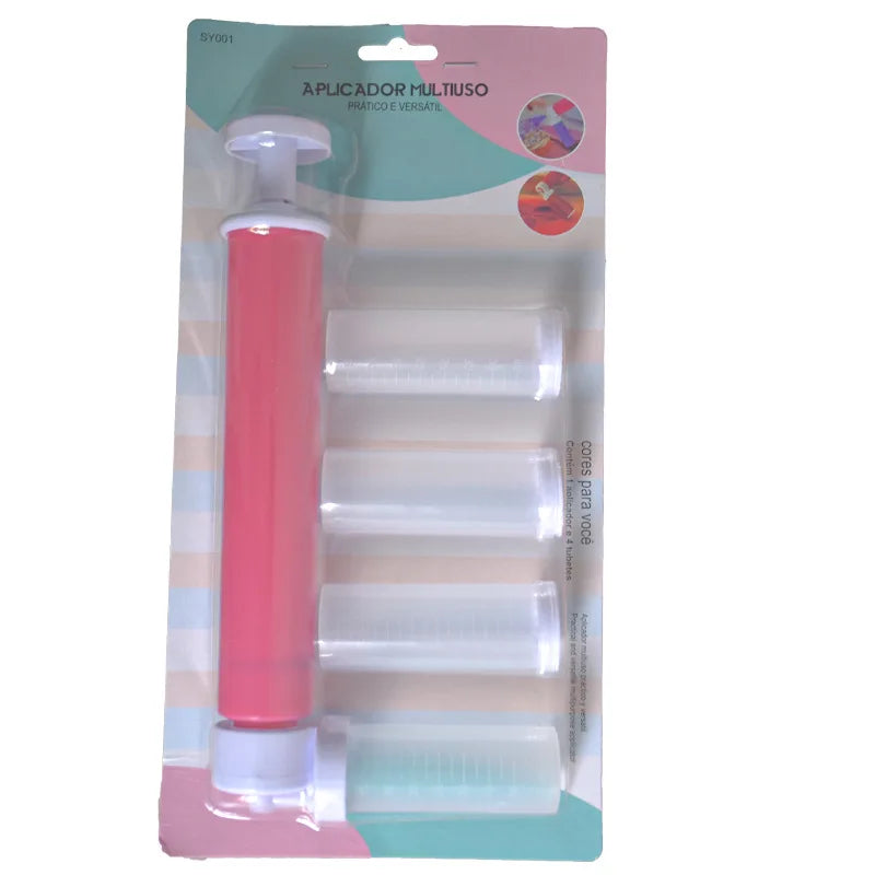 Manual Cake Spray Gun with Rose-Shaped Barrel PP Mousse Cake Coloring Powder Sprayer Dessert Decoration Kitchen Tool Set