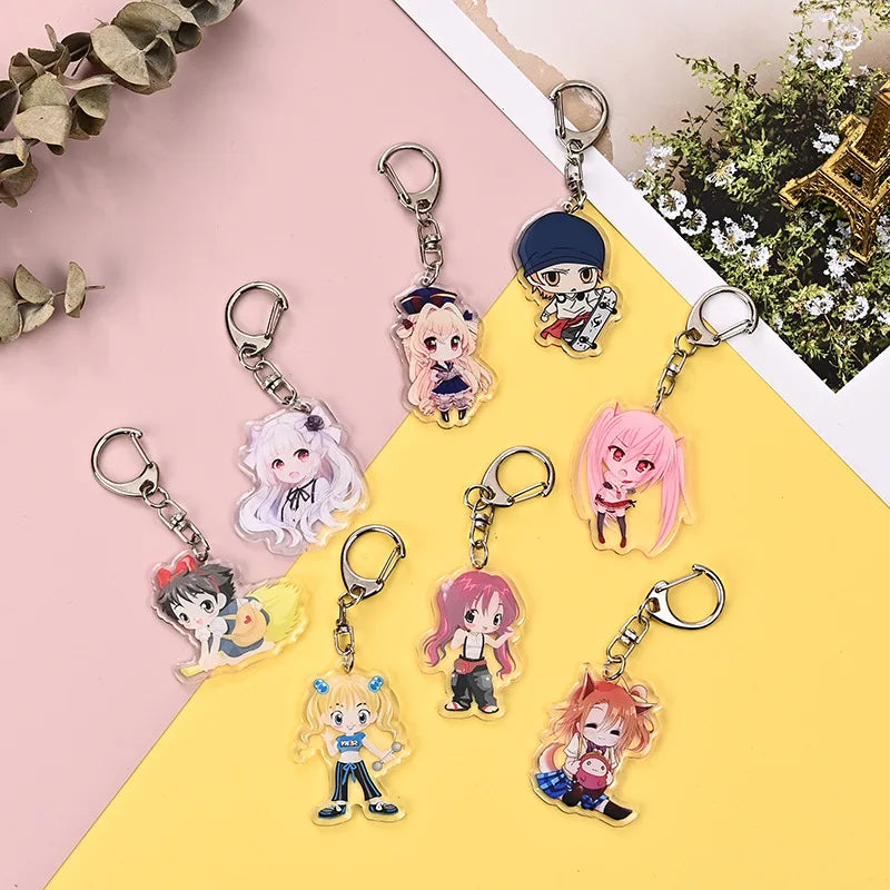China Kunshan Manufacturer Popular Custom Kawaii Cute Blank Printed Clear Acrylic Keyring Key Chains KeyChains Acrylic Keychain