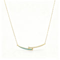 Designer 18K Real Gold Smile Nail Bar Chokers Necklace Women CZ Diamond Pendant Necklace Minimalist Dainty Chain Fine Jewelry