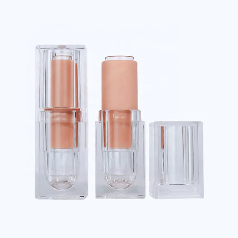 Custom Clear Square Matte Lipstick Containers Ice Cube Matte Lipstick Blank Balm Lip Stick Square Lipstick Tube