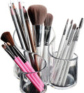 Make up Storage Large Wavy 3 Compartment Makeup Organizer Acrylic Multi-Purpose Makeup Brush Holder