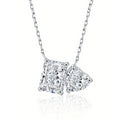Love-heart Shape Jewelry D Color 925 Sterling Silver Princess Cut Moissanite Pendant Necklace for Women Claw Setting