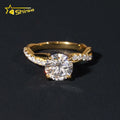 Fashion Jewelry Moissanite Diamond Wedding Rings 18K Plating Gold Sterling Silver Moissanite Ladies Wedding Rings