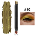 Accept Custom Cosmetic Long Lasting Double Headed Cream Shadow With Brush Shimmer Waterproof Eyeshadow Stick