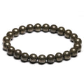 Natural Pyrite Bead Bracelets for Women Men Vintage Round Stone Energy Healing Yoga Bracelet