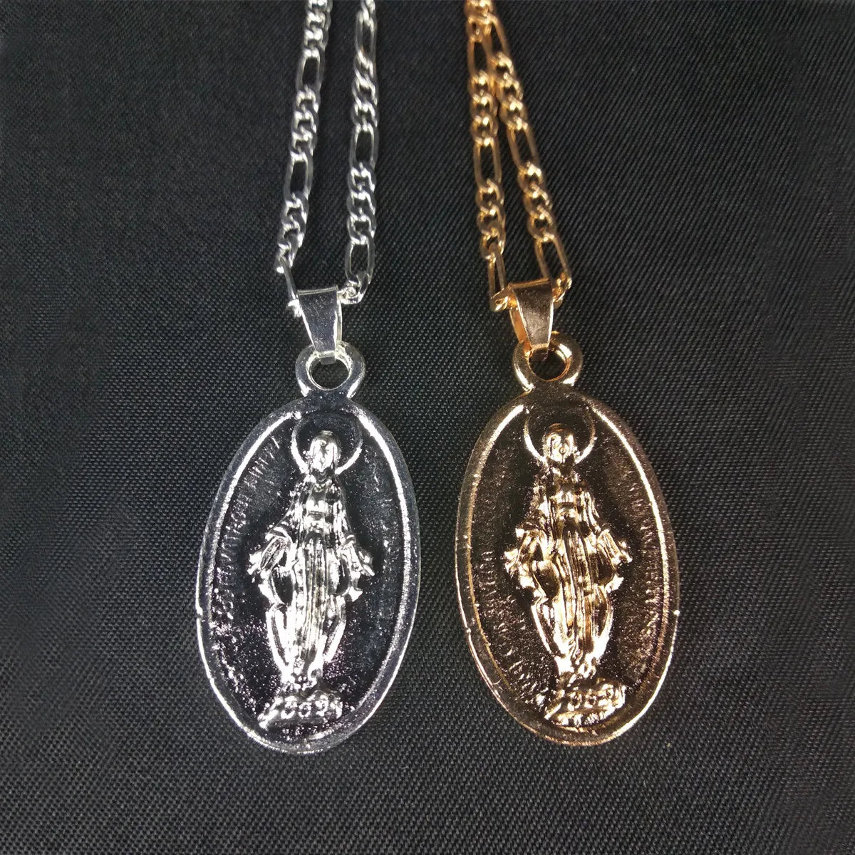 Vintage Catholic Virgin Mary Pendant Necklace Silver Gold Chain Amulet Women Jewelry Gifts