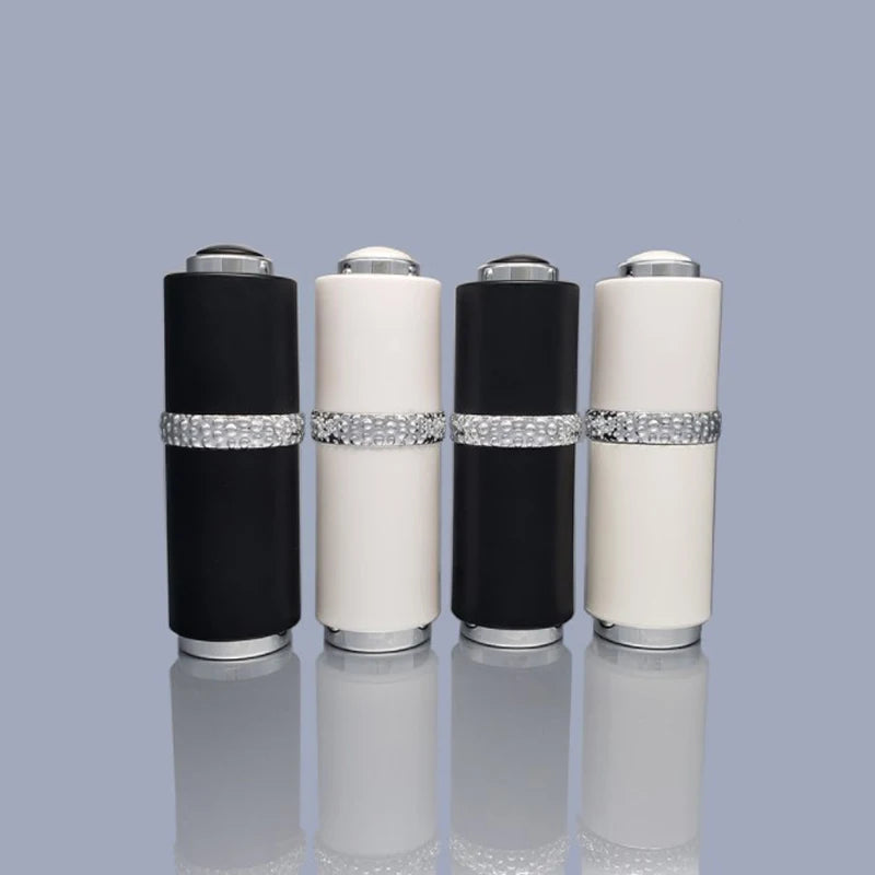 15ml Luxury Round Plastic Shiled Glass Essential Oil Bottles Cosmetic Serum Container with Push Pipe