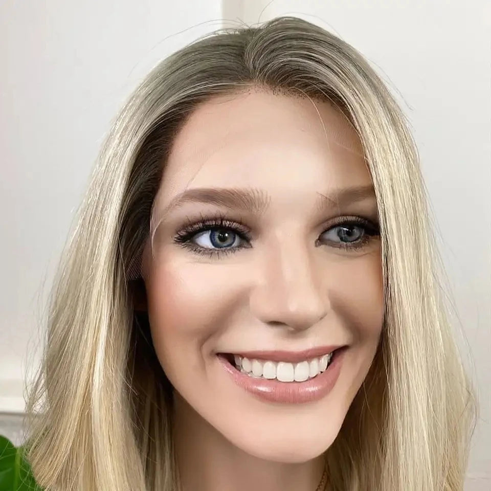Customized Blonde Color European Russian Hair Lace Top Wig 13x6 HD Invisible Lace Front Silk Scalp Wig for Women