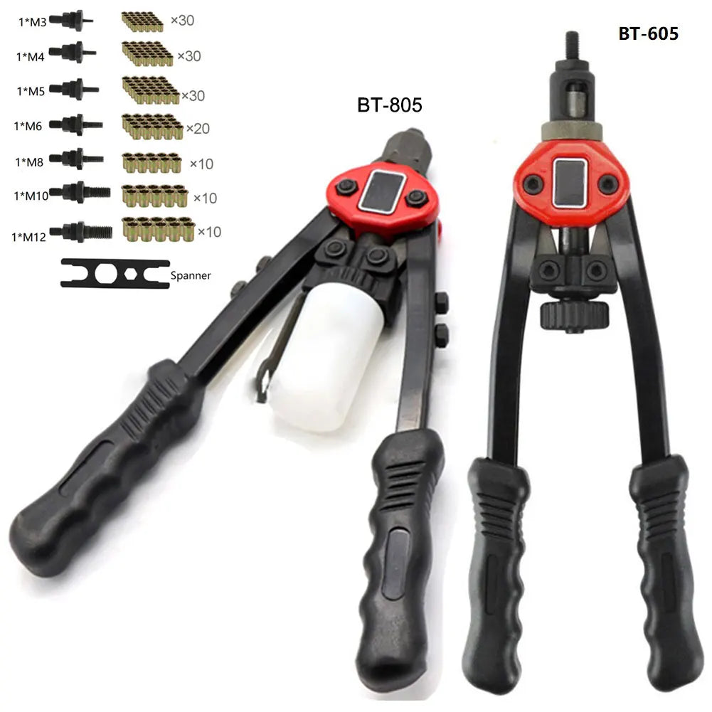 Rivet Tool Hand Riveter Guns/ Nut M3 - M12 Threaded Heavy Duty Riveting Tools for Metal Pipes Manufacturing Industries