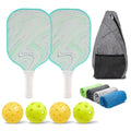 USAPA Approved Pickleball Paddles Set with Portable Bag Carbon Fiber Racquet and Squash Rackets for Beach Tennis and Squash
