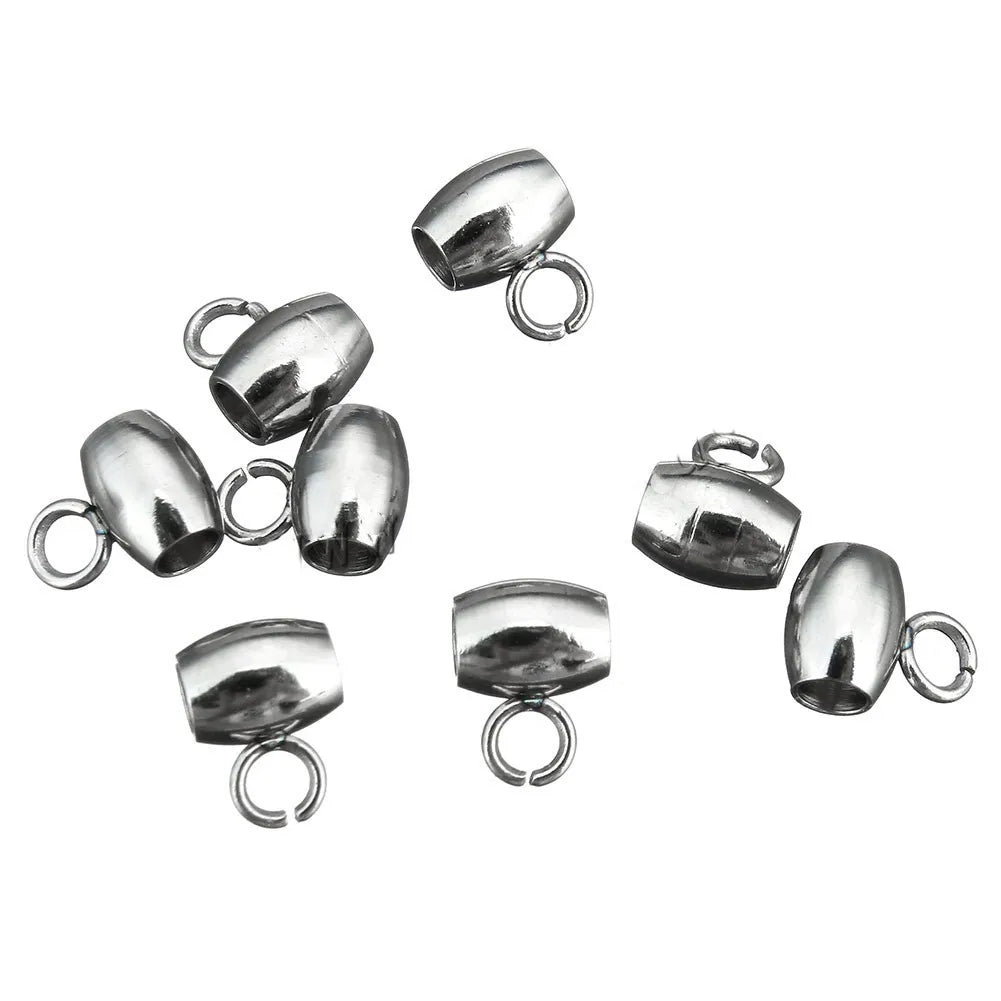 Stainless Steel Ring Bail Bead Spacer Bead Original Color Jewelry Accessories Large Charms Bead for Diy Making Necklace