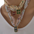 2025 Elegant Romantic Silky Scarf Necklace 18K Gold Plated Stainless Steel Charm Necklace Pendant Jewelry for Women Girls
