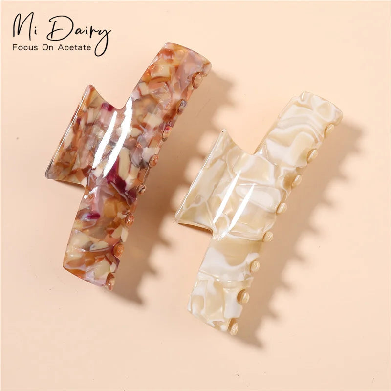 MiDairy 11.1cm Custom Logo Large Cellulose Acetate Hair Claw Clips Strong Hold Hair Jaw Clips Accessories for Women 220974