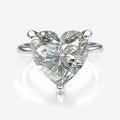 Wholesale 925 Silver Rings Rhodium Plated Heart Rings Sterling Silver Moissanite Ring