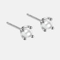 Simple 925 Sterling Silver Tiny Mini Shell Pearl Minimalist Vintage Fashion Fine Jewelry Gold Plated Stud Earrings Women