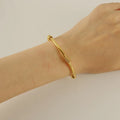 Vintage INS Style Open Bracelet for Women Adjustable Stainless Steel C-Shaped Fashion Bangle
