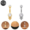 Gaby Flower Navel Belly Ring Titanium Piercing Jewelry G23 Crystal Belly Button Piercing Ball Women Septum Sexy Body Jewelry